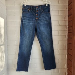 Madewell Women's  Size 27 The Perfect Vintage Crop Jean Button Fly Stretch